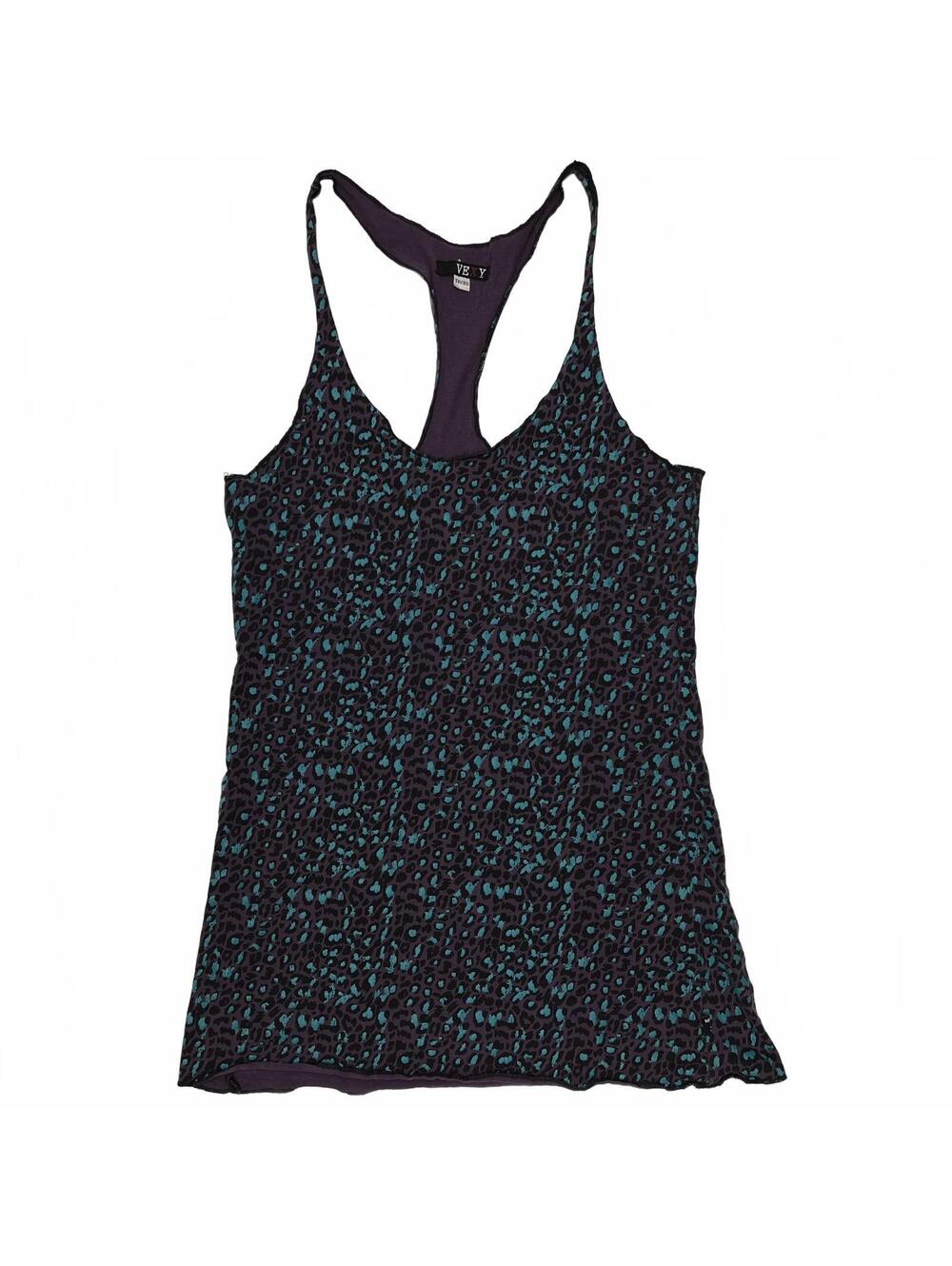 Y2K Vexy Purple Cheetah Print Racerback Tank Top Sz XS Grunge 2000s Punk Emo